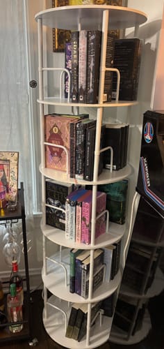 Customer photo review of Flycity 3-5 Tier Rotating Bookshelf With 360° Spinning Display