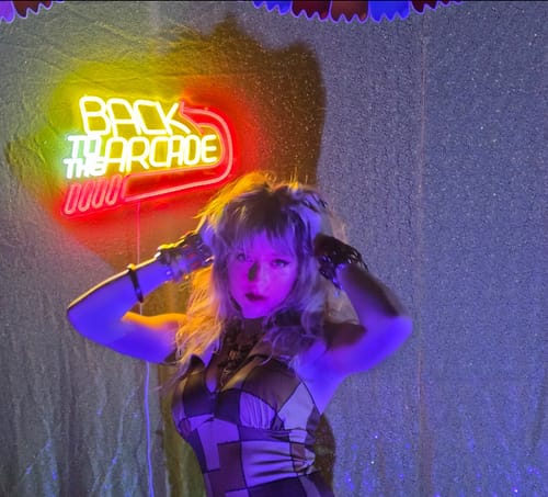 Customer photo review of 1970s Geometric Pattern Patchwork Halter Jumpsuit