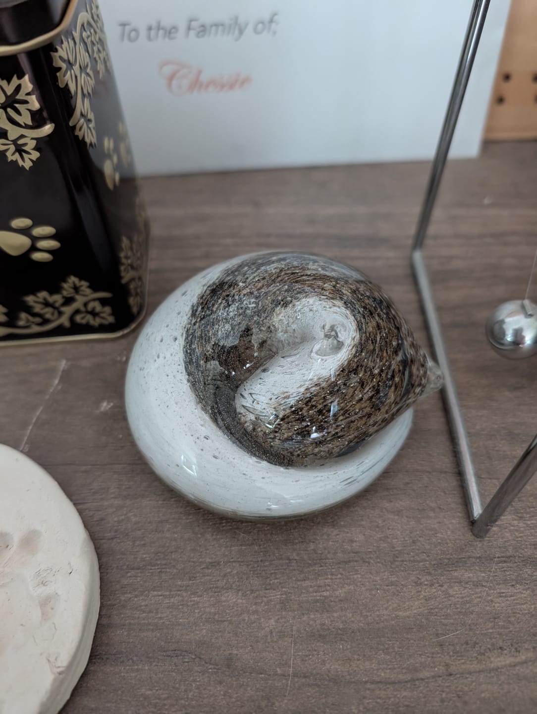 Customer photo review of Sleeping Cat with Infused Cremation Ashes