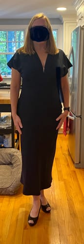 Customer photo review of Juliette V Neck Dress | Navy
