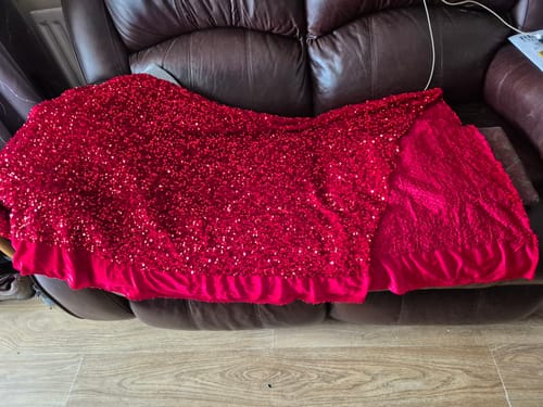 Customer photo review of Luxurious Sequins On Velvet- 55" Wide - (Red)