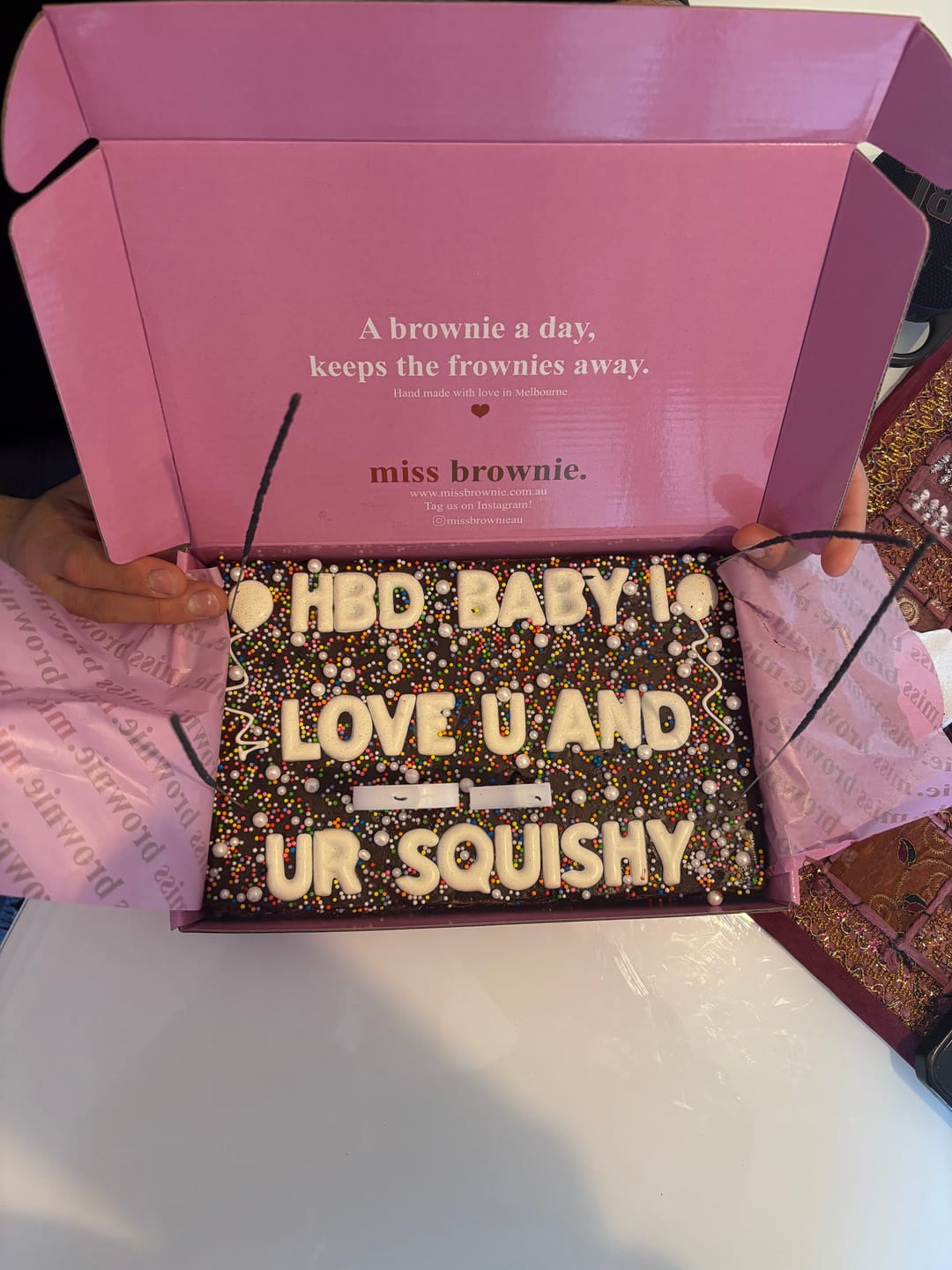 Customer photo review of Custom Birthday Brownie