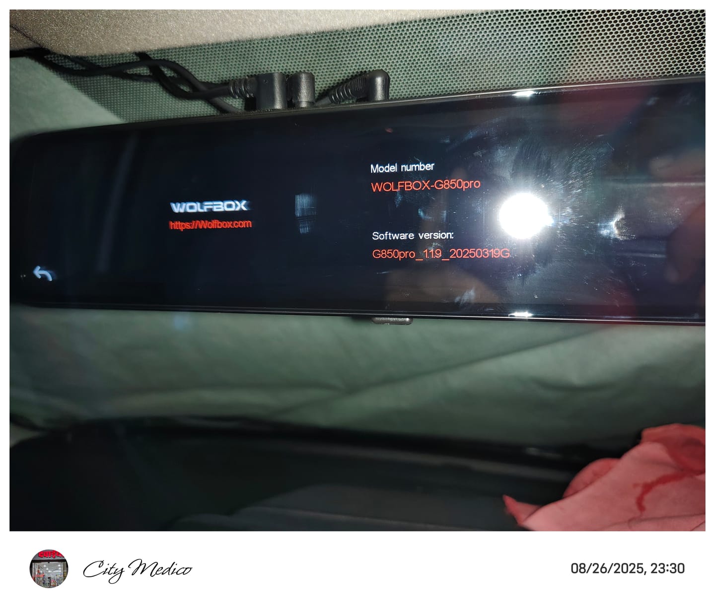 Customer photo review of WOLFBOX G850Pro 4K Wifi ADAS Front and Rear Mirror Dash Cam
