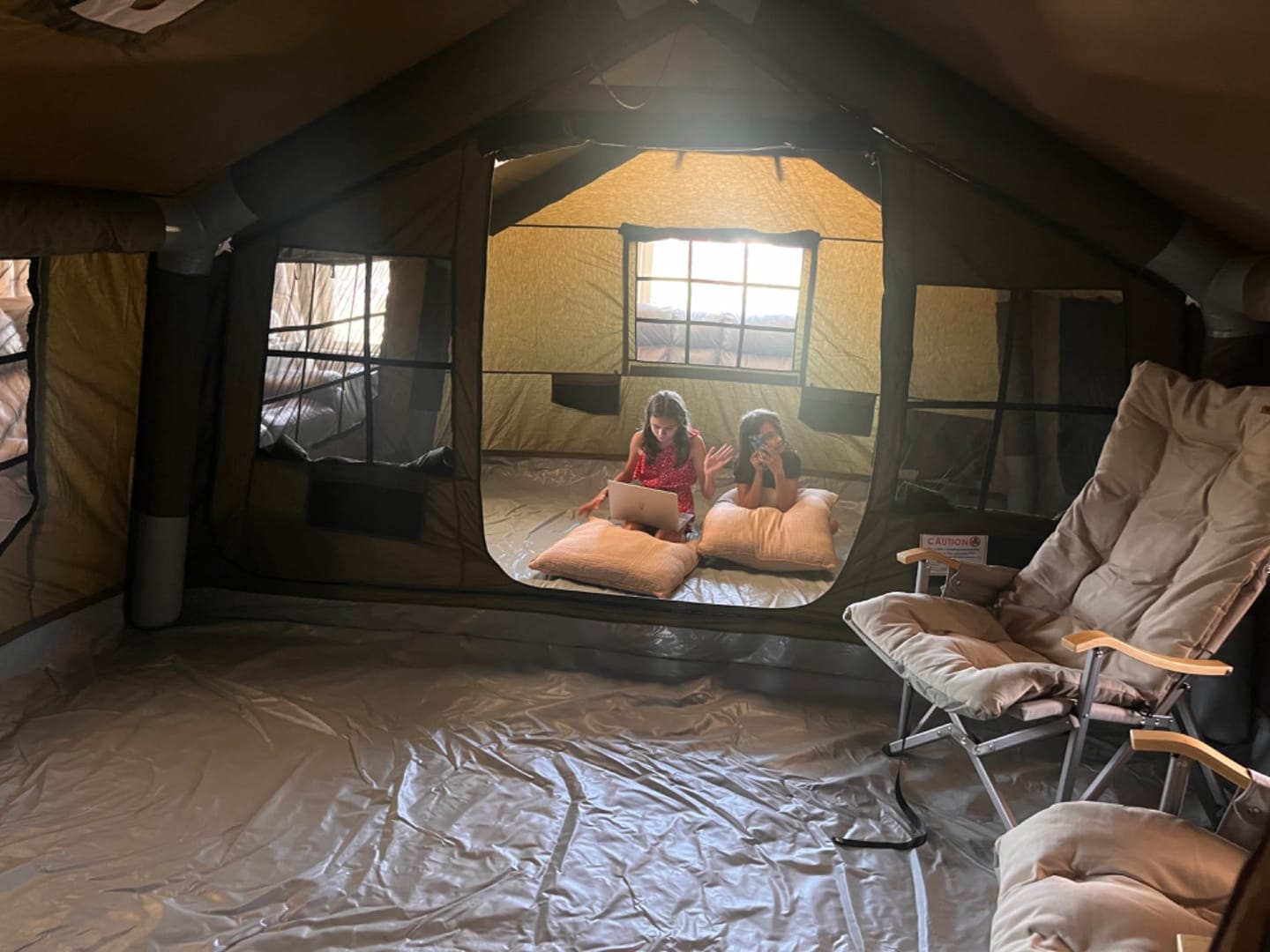 Customer photo review of Coody Familia AirTent 17.2 Forest Green Inflatable Tent House for Camping (2-10 Person)