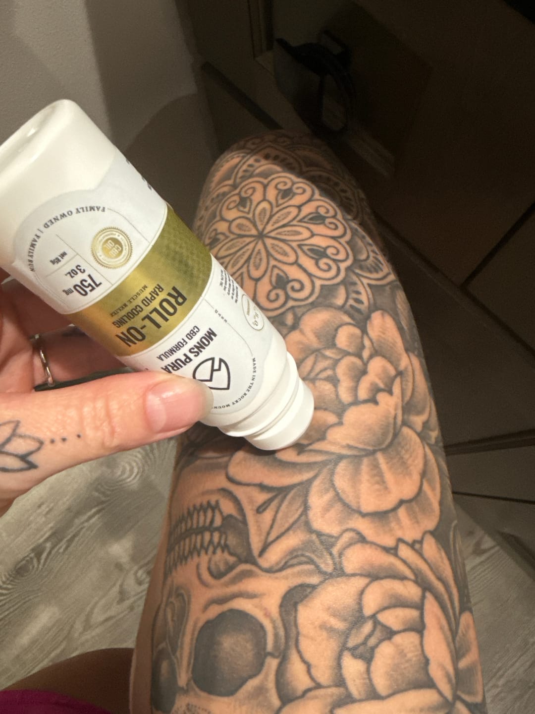 Customer photo review of Rapid Cooling Muscle Relief Roll On 750mg CBD