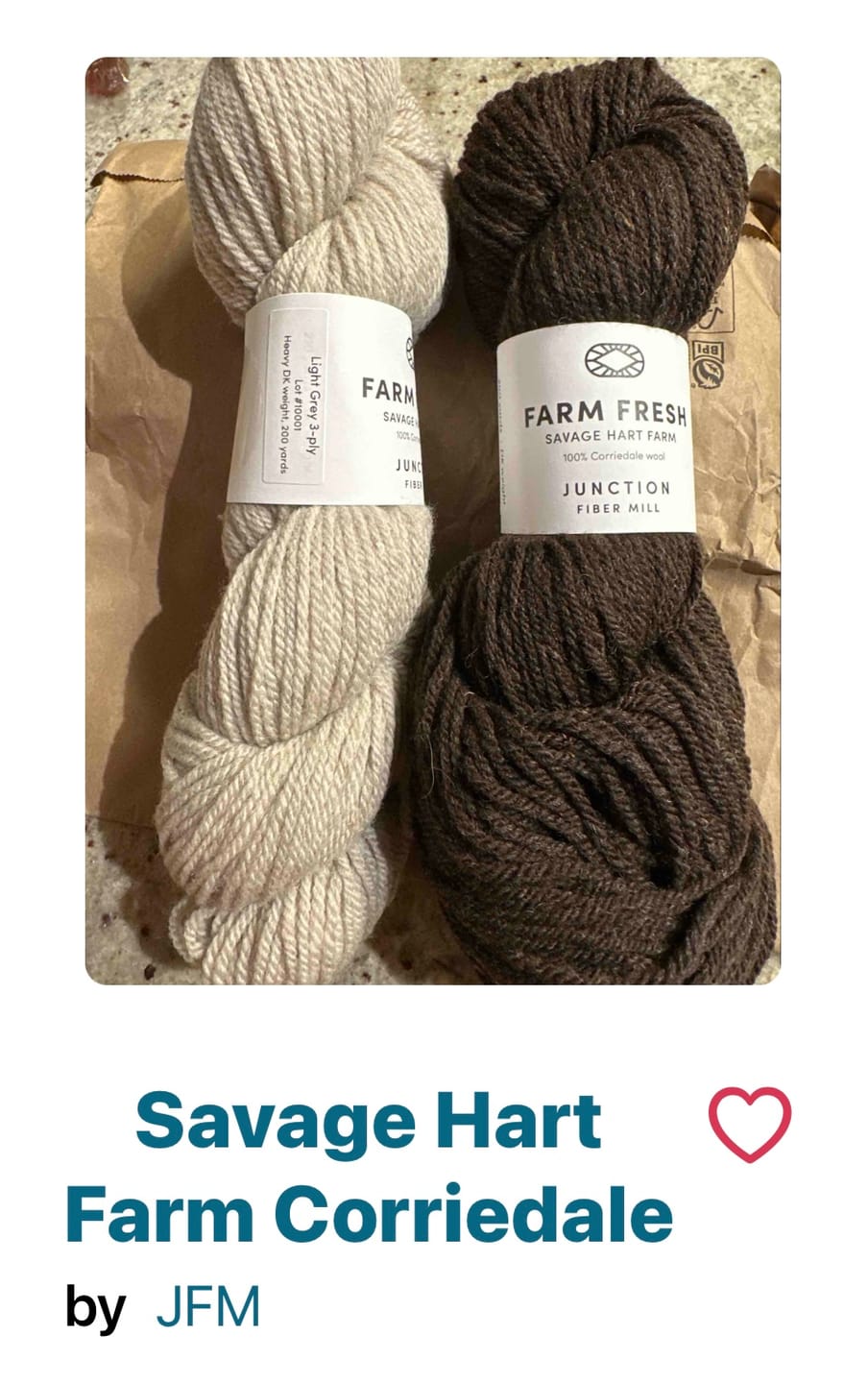 Customer photo review of Farm Fresh: Savage Hart Farm Brown Black 3-ply