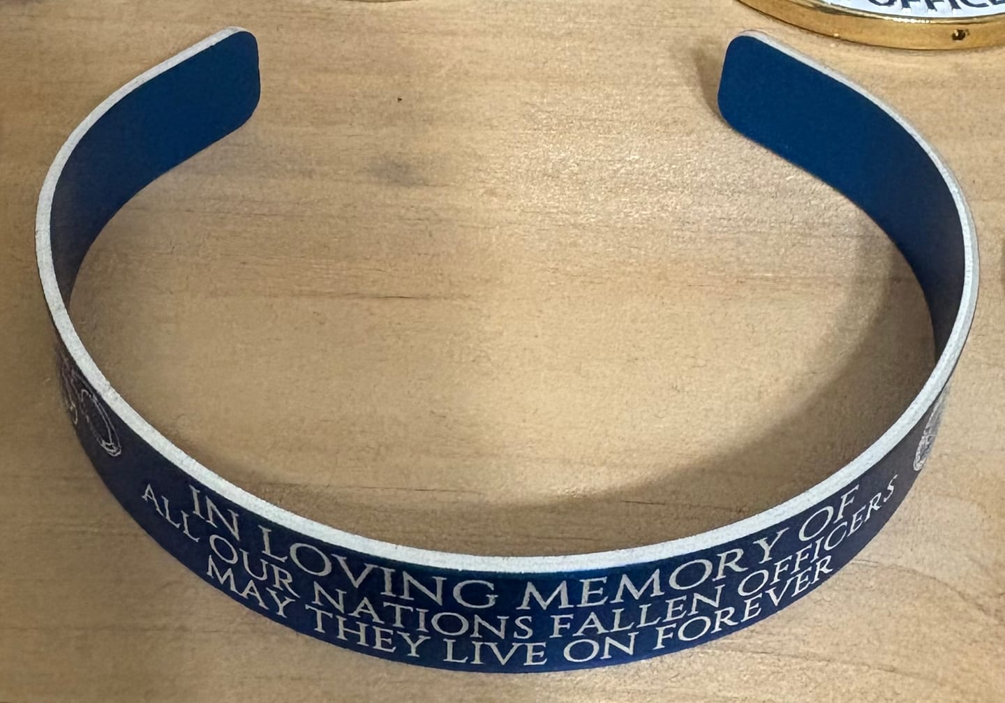 Customer photo review of Back The Blue Memorial Bracelet