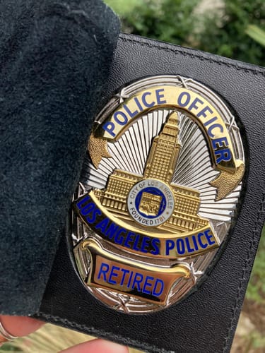 Customer photo review of LAPD Police Officer Los Angeles Police Flat Badge For Shadow Box Customizable Number