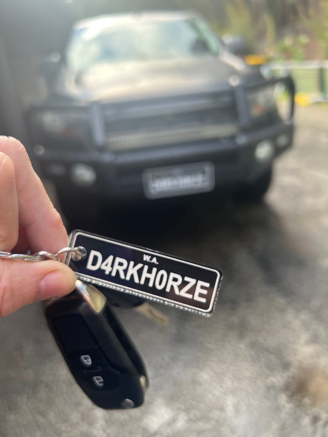 Customer photo review of WA Prestige Licence Plate Custom Keychain