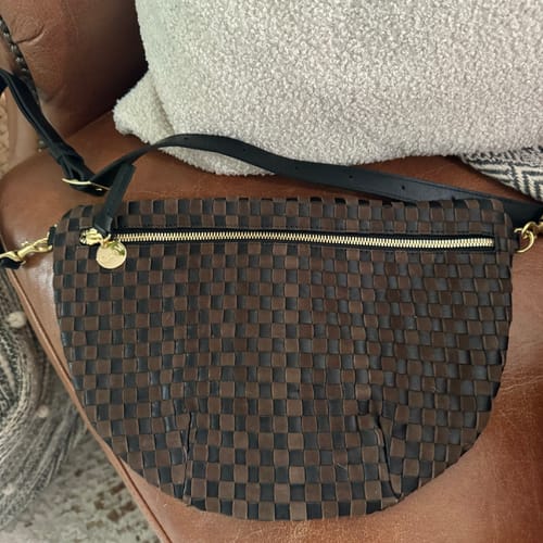 Customer photo review of Clare V. Grande Fanny - Woven Checkered