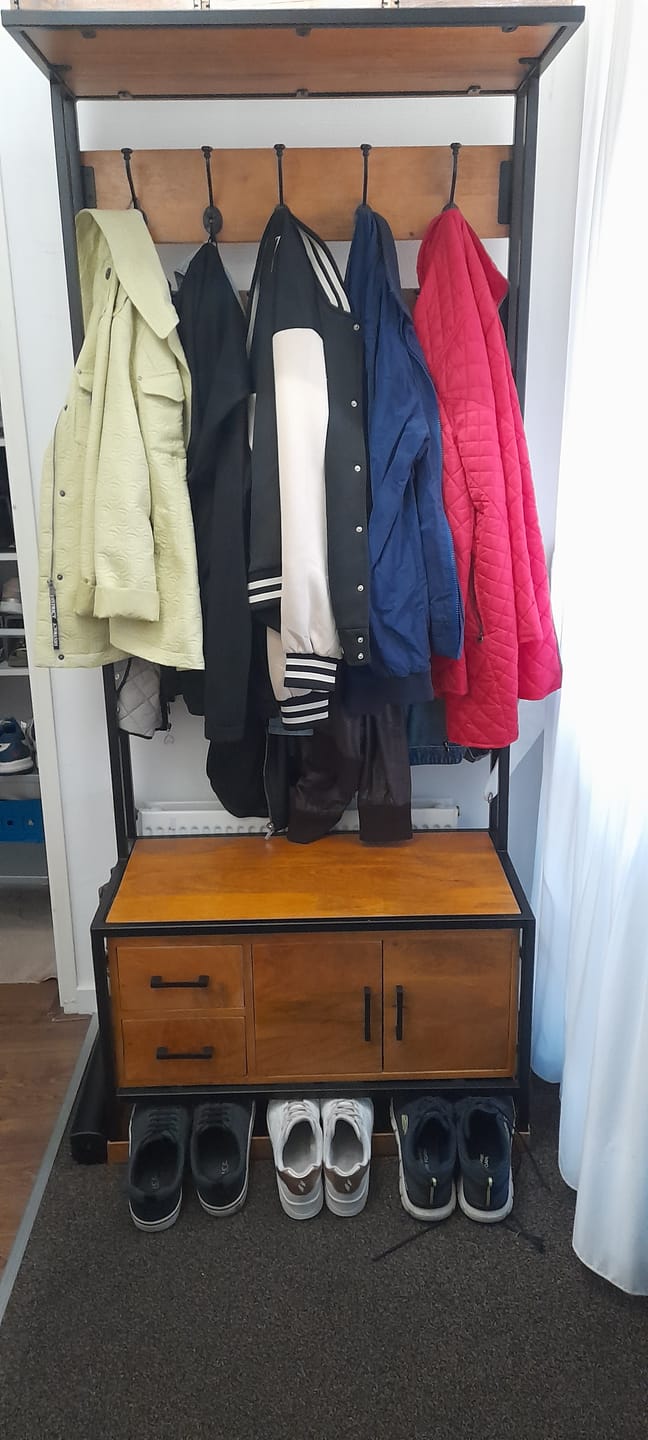 Customer photo review of Garderoberek Industrieel Design | Mangohout en Staal | 80x40x190cm