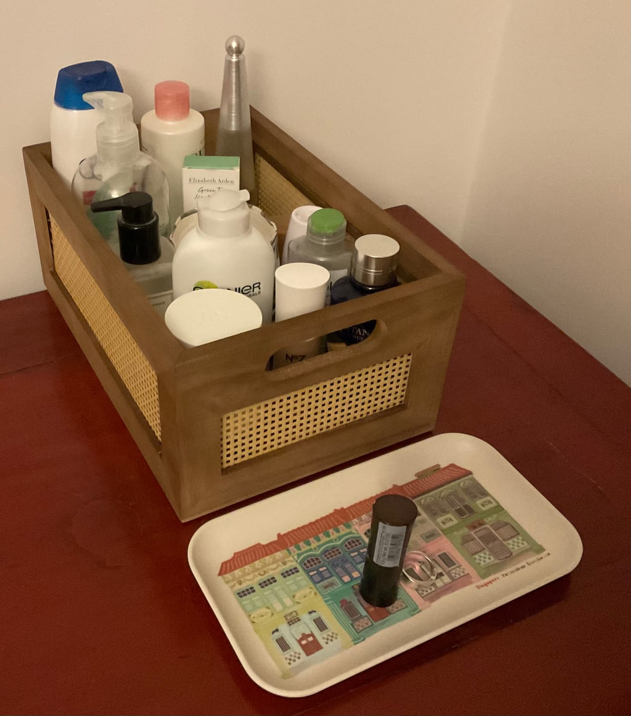 Customer photo review of Dark Bamboo Woven Basket