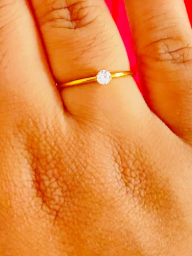 Customer photo review of Dainty Solitaire Ring