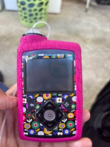 Customer photo review of Medtronic MiniMed Insulin Pump Stickers - Spring Edition