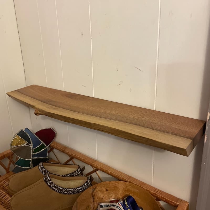 Customer photo review of Raw Edge Oak Wall Shelf