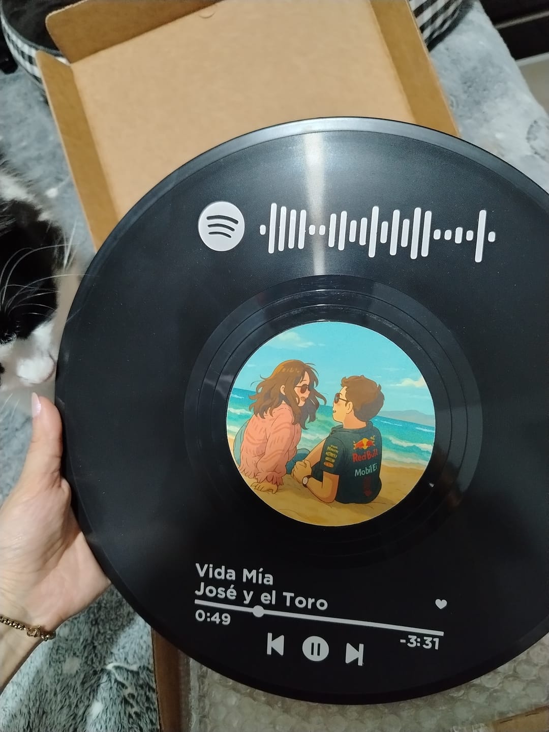 Customer photo review of DISCO VINILO PERSONALIZADO