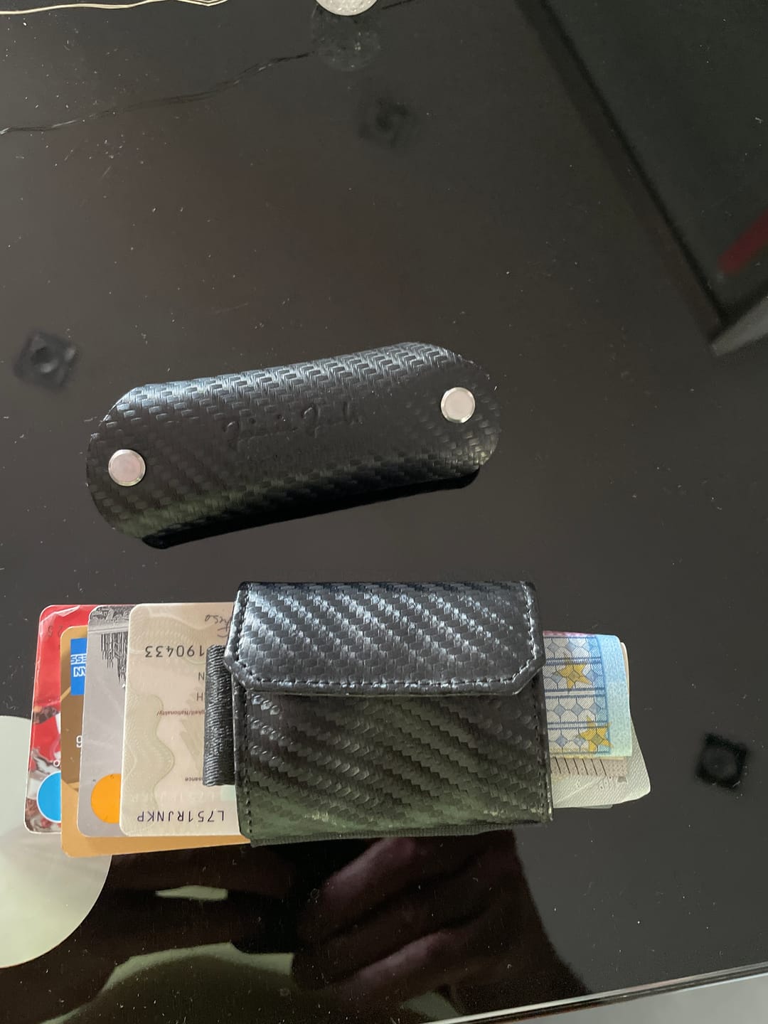 Customer photo review of Nano Boy Pocket card holder wallet with leather coin pocket