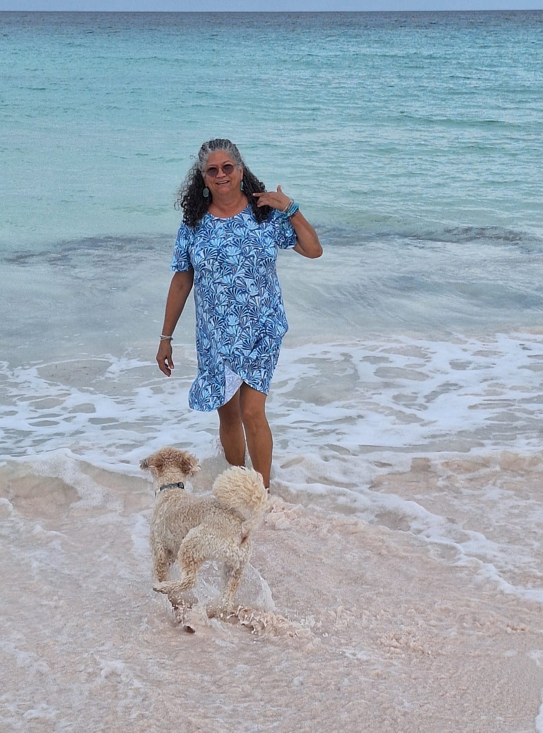 Customer photo review of Shell Cotton Short Sleeve Dress
