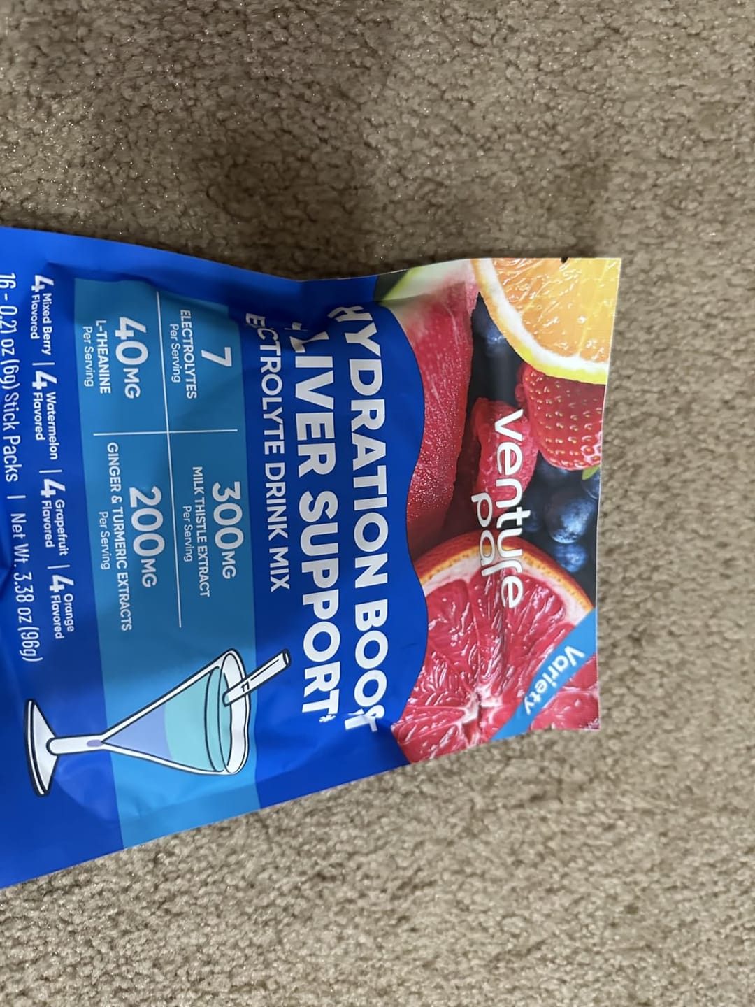 Customer photo review of Liver Support Sugar Free Electrolyte Powder Packets - Variety- 16 Sticks