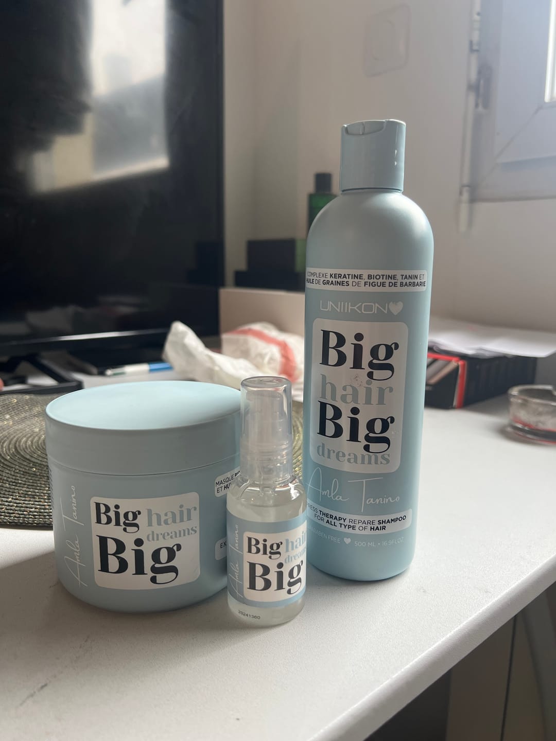 Customer photo review of Gamme Amla Tanino - Kit complet - Shampooing, masque et sérum