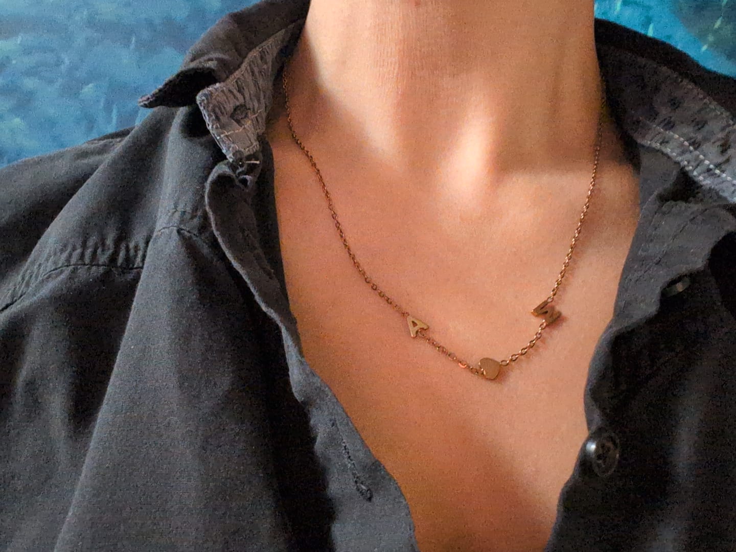 Customer photo review of Collana Personalizzata con Iniziali Laterali