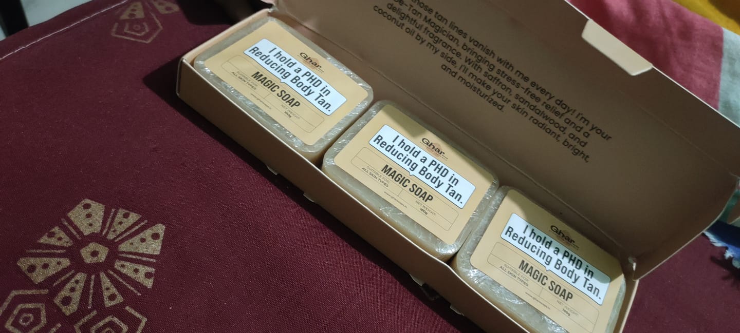 Customer photo review of MAGIC SOAP ( SAFFRON AND SANDAL WOOD SOAP )