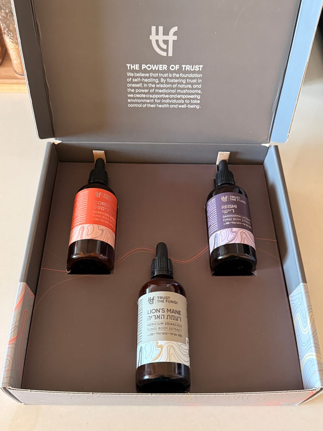 Customer photo review of משולש האיזון - רוגע ,מוח ואנרגיה - קורדיספס + ריישי + רעמת האריה  - מיצוי נוזלי 100% פטריות בשיטת FBE
