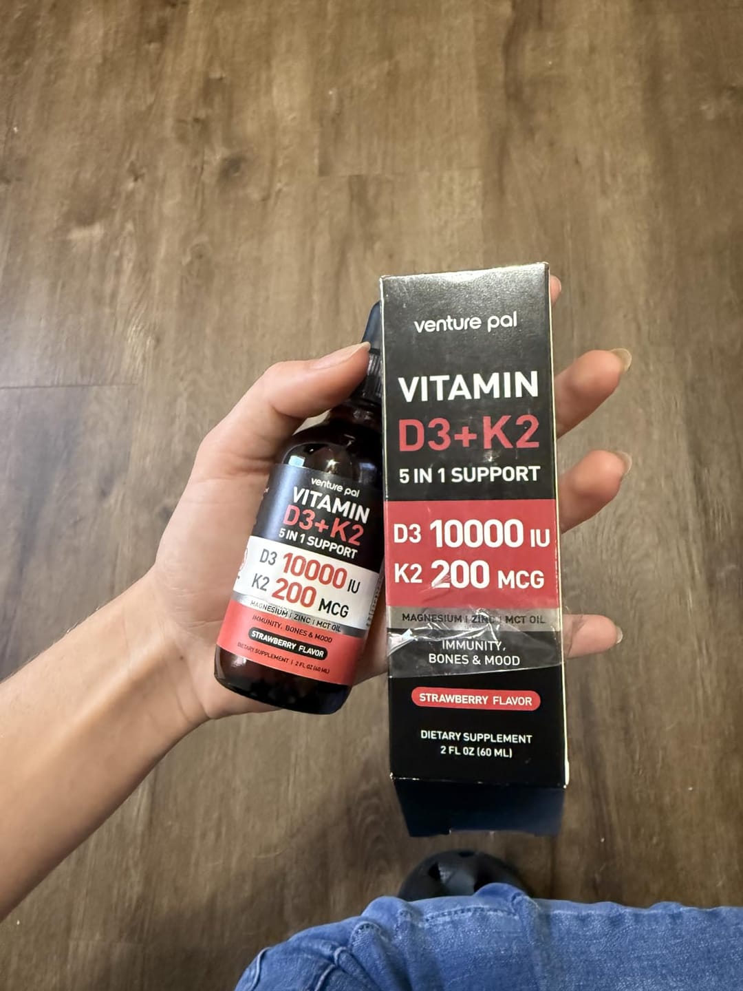 Customer photo review of Vitamin D3 10000 IU Plus K2 (MK-7) - Strawberry Flavor - 200 mcg Liquid Drops