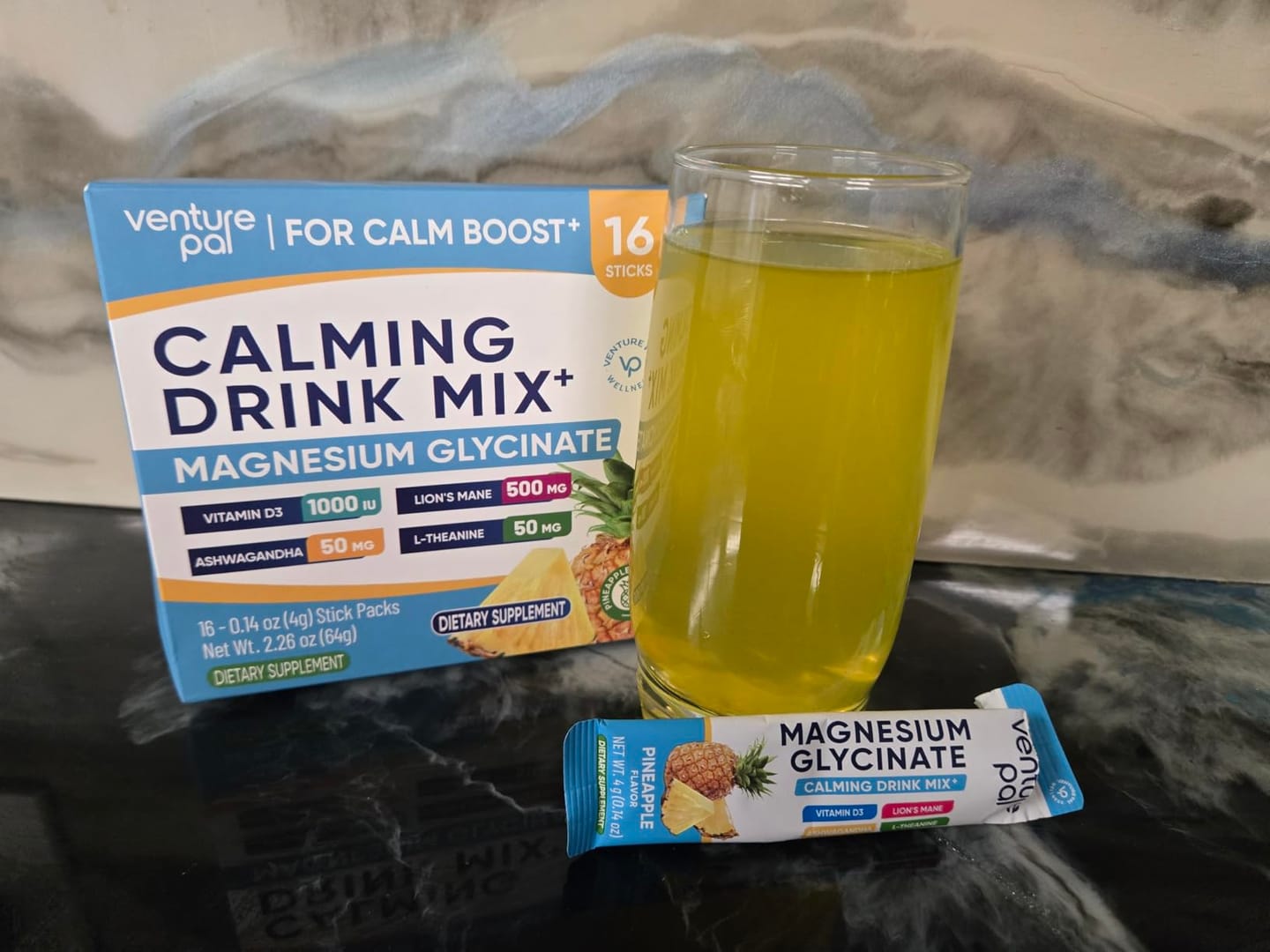 Customer photo review of Magnesium Glycinate Powdered Drink Mix - Pineapple- 16 Sticks