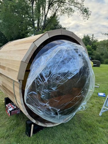 Customer photo review of Smartmak® 6-8 people Barrel Sauna with Panoramic View  - Barrel 7