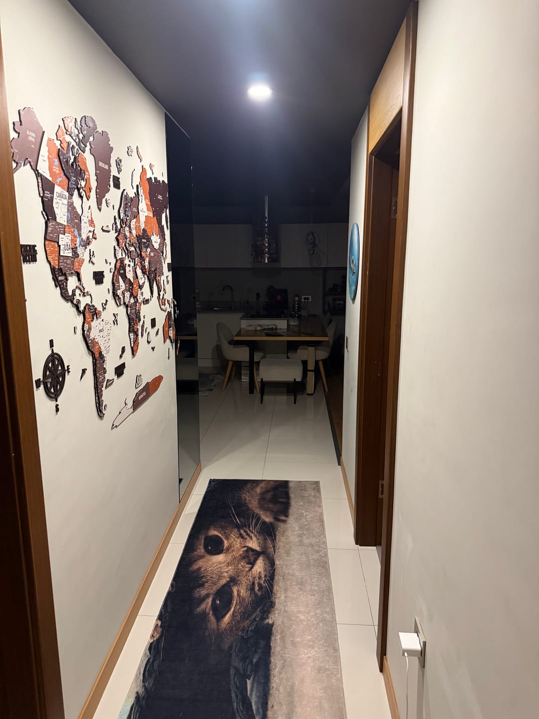 Customer photo review of 3D Ahşap Dünya Haritası Renkli UV Baskı (Soil)