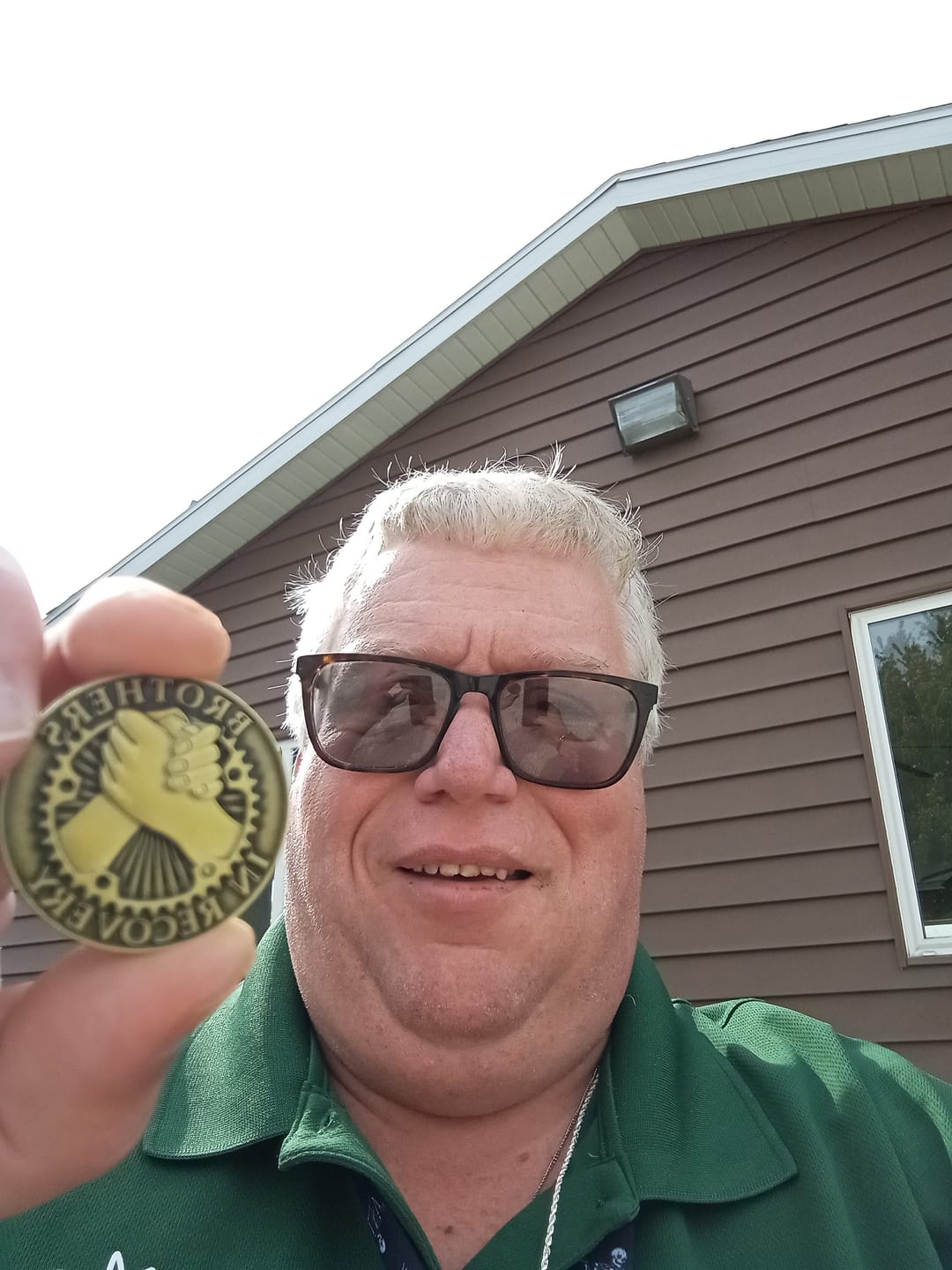 Customer photo review of Brothers in Recovery AA/NA Sobriety Medallion - Bronze
