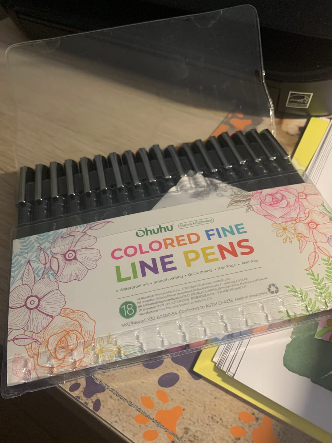 Customer photo review of Ohuhu Hana Highway Fineliner Drawing Pens,18 Pack