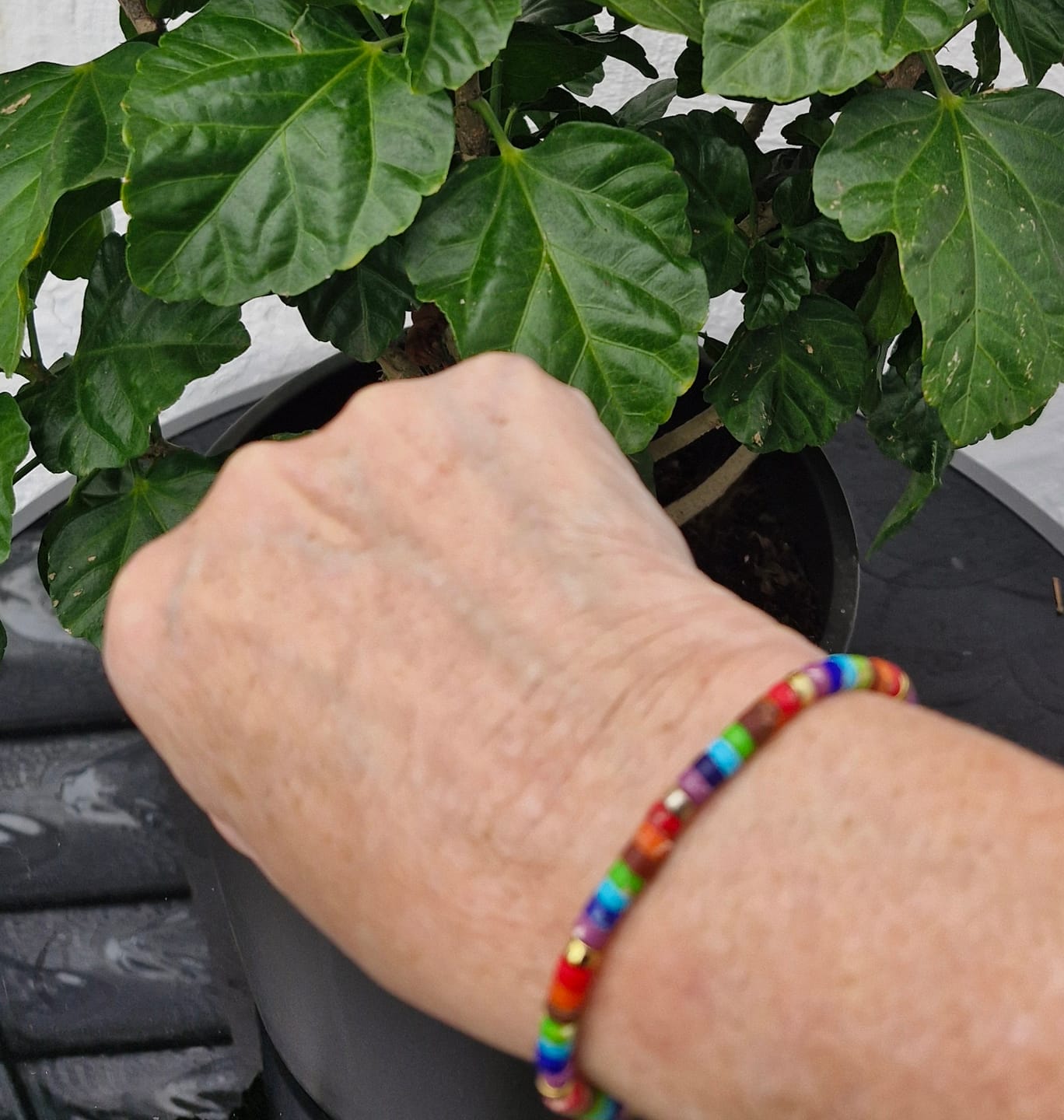 Customer photo review of 7 Chakren Energiearmband aus Jaspis