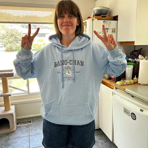 Customer photo review of WAVESTEEᵀᴹ Stray Kids Kpop Member Group Embroidere Sweatshirt, Hoodie