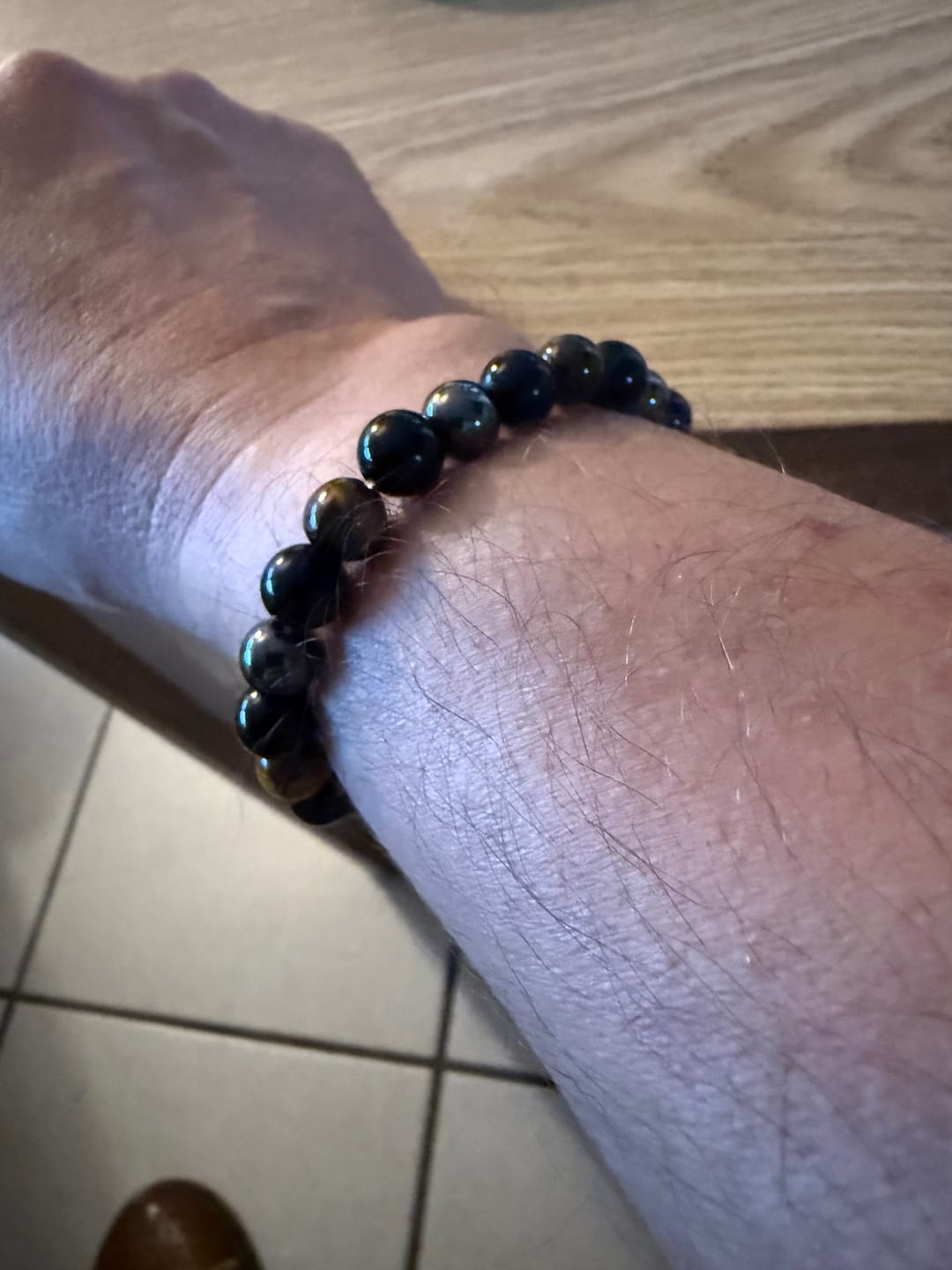 Customer photo review of Bracelet "Triple Protection" en Hématite, Oeil de Tigre et Obsidienne