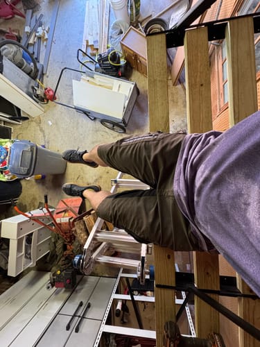 Customer photo review of DIY Garage Shelving Kit - Wood Not Included