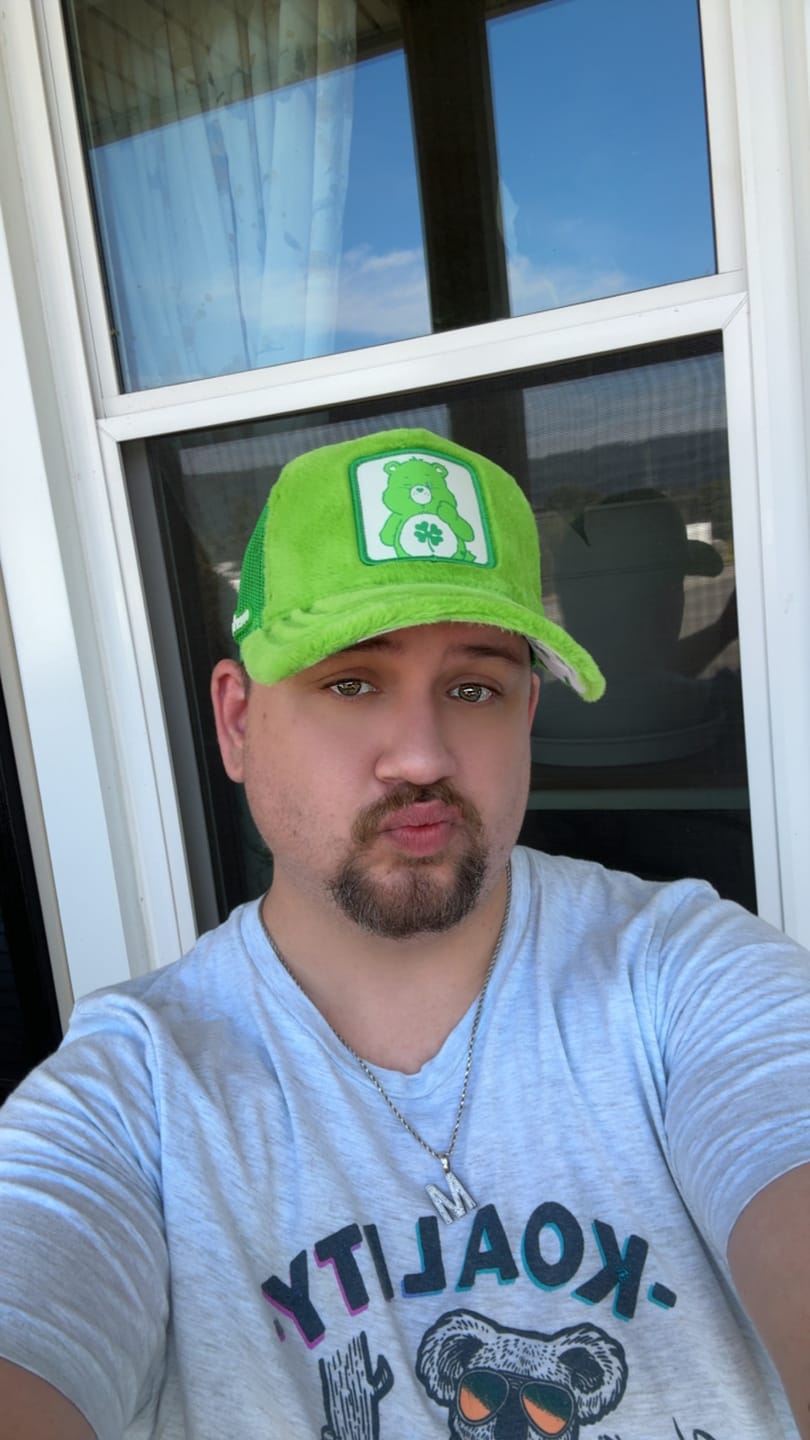 Customer photo review of OVERLORD X Care Bears:  Good Luck Bear Trucker Cap