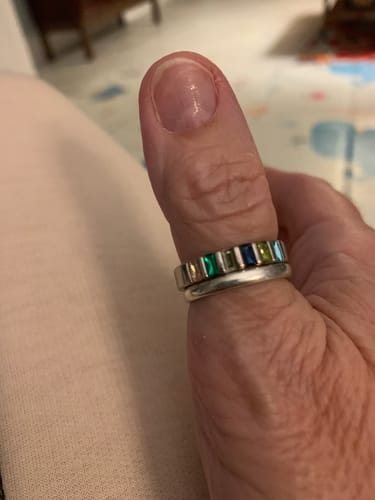 Customer photo review of Personalized 1-8 Birthstones Mother Grandmas Family Ring