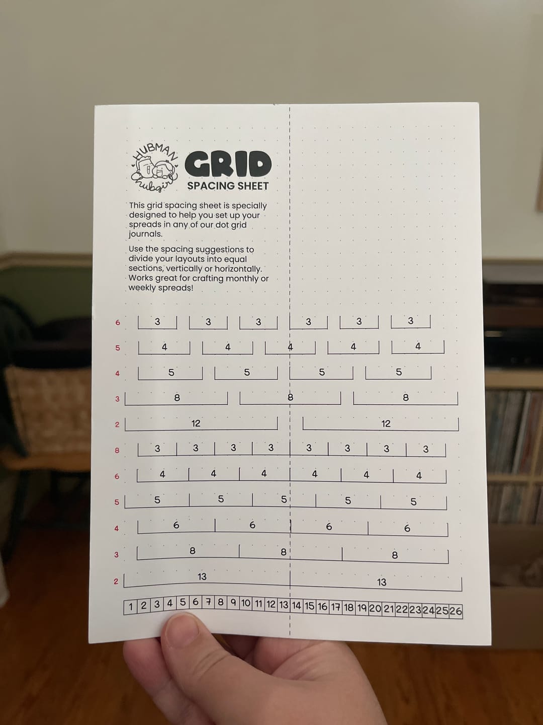 Customer photo review of Dot Grid Spacing Sheet
