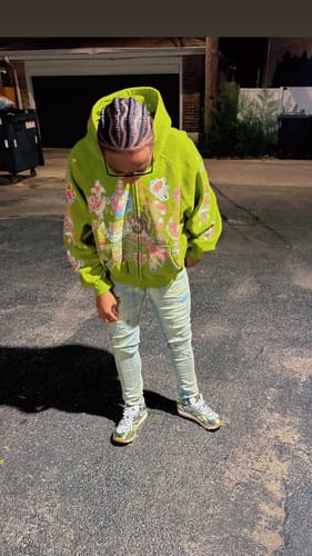 Customer photo review of Righteous Risen King Zip Up Hoodie Green