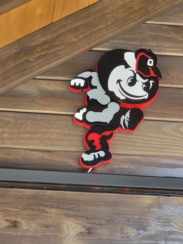 Customer photo review of Ohio State "Brutus" Mascot 3D Vintage Metal Wall Art