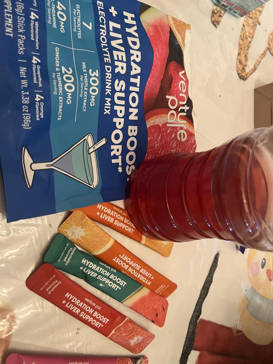 Customer photo review of Liver Support Sugar Free Electrolyte Powder Packets - Variety- 16 Sticks