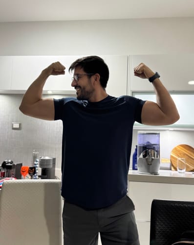 Customer photo review of Training Sport Tee - Navy Blue