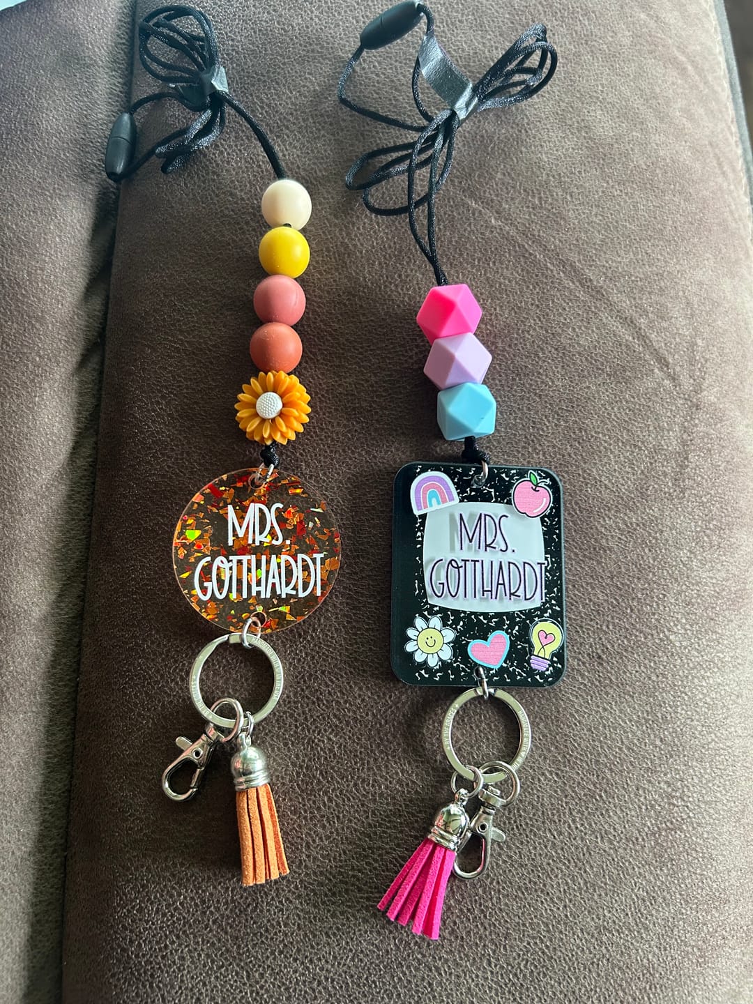 Customer photo review of Bright Doodle Printed Shape Acrylic Lanyard