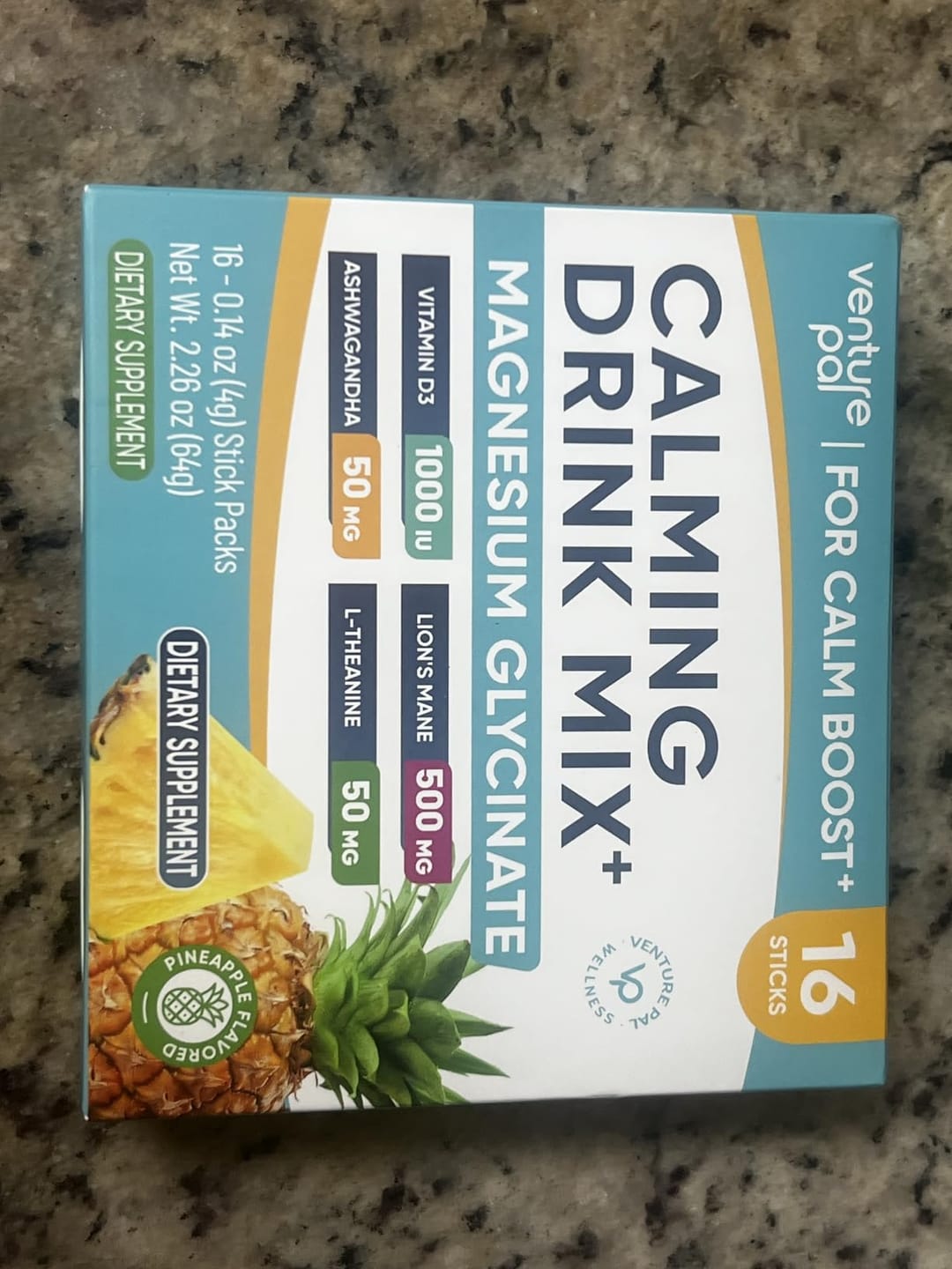 Customer photo review of Magnesium Glycinate Powdered Drink Mix - Pineapple- 16 Sticks