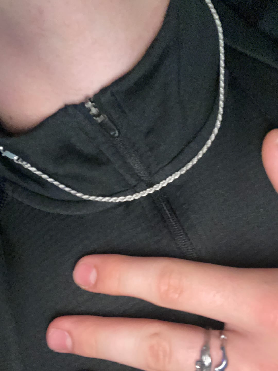 Customer photo review of 2.5MM STERLING SILVER ROPE CHAIN