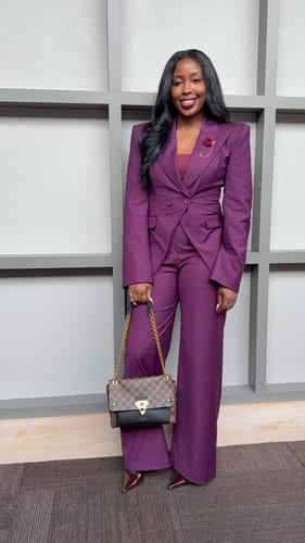 Customer photo review of Suiting Straight Leg Trouser