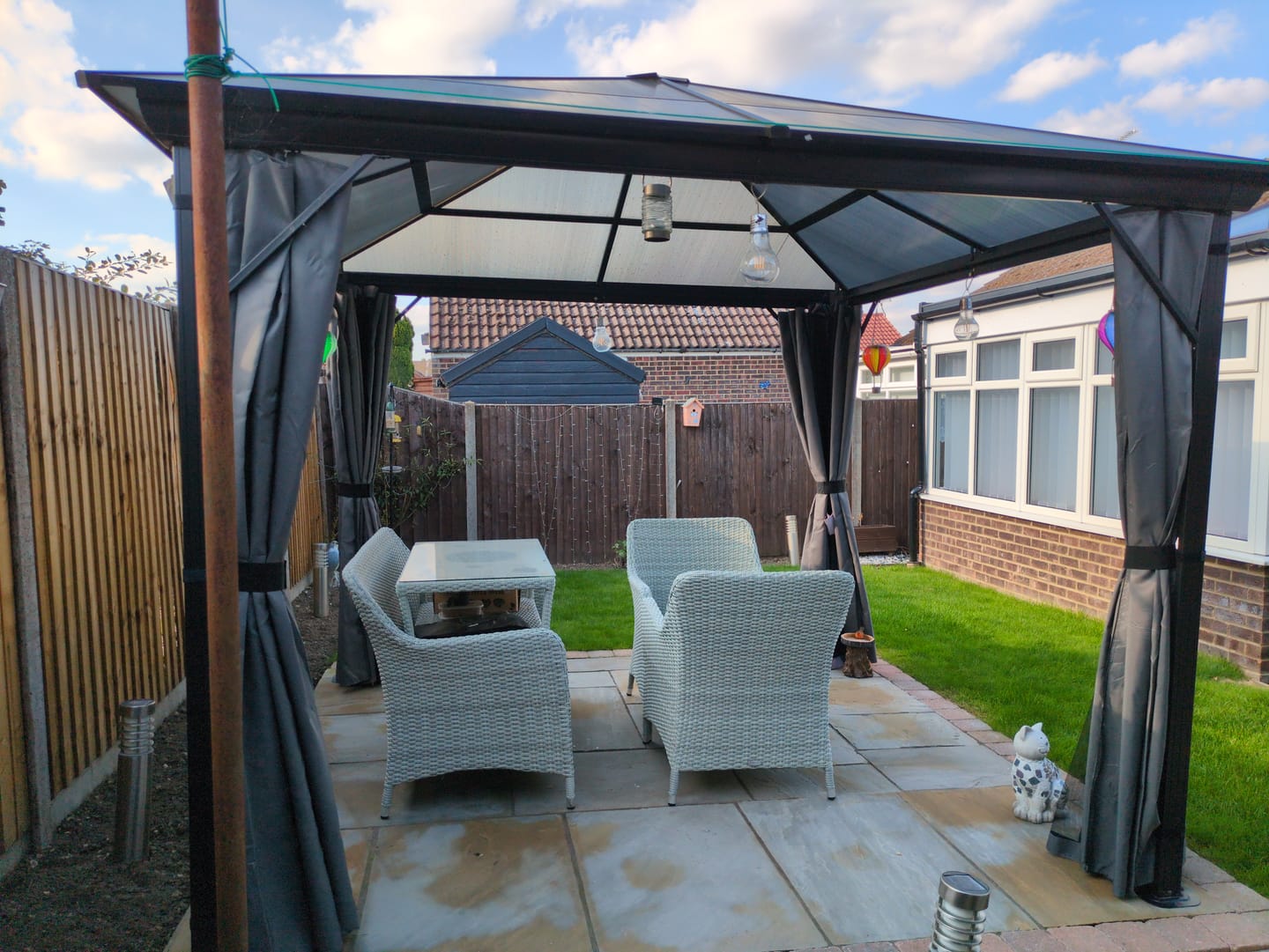 Customer photo review of Polycarbonate Gazebo Curtain Set