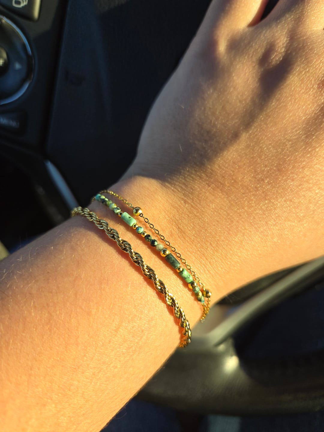 Customer photo review of Twisted 18K Gold Bracelet